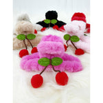 Cherry Detail Faux Fur Plush Jaw Clip