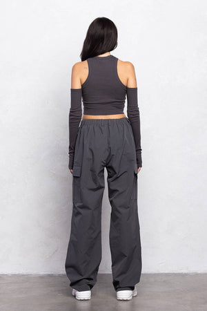 New wide legs parachute cargo pants