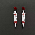 Halloween Acrylic Syringe Dangle Earrings