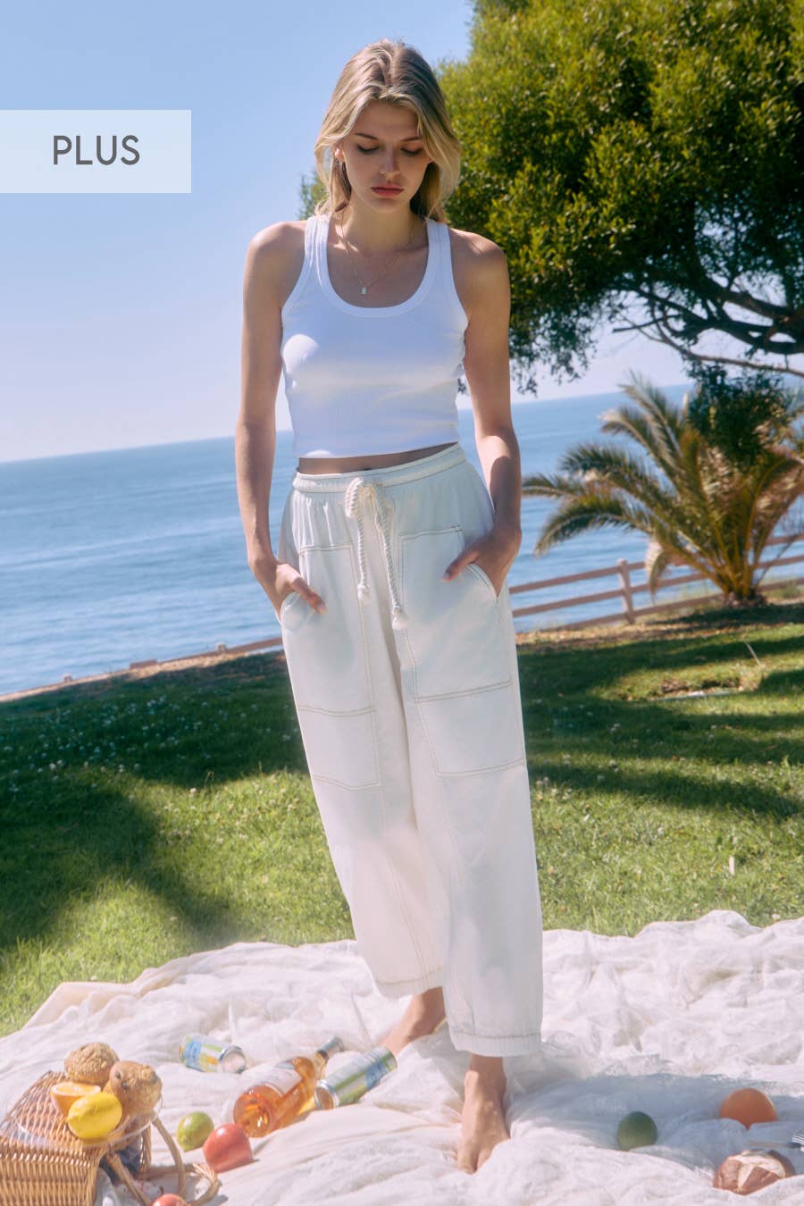 Plus Balloon Shaped Cotton Pants