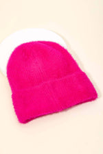 Assorted Color Fuzzy Ribbed Beanie