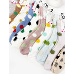 Polka Dot Winter Fuzzy Socks