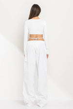 New wide legs parachute cargo pants