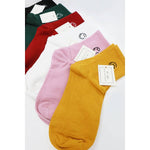 Solid Smiley Embroidered All Year Long Socks