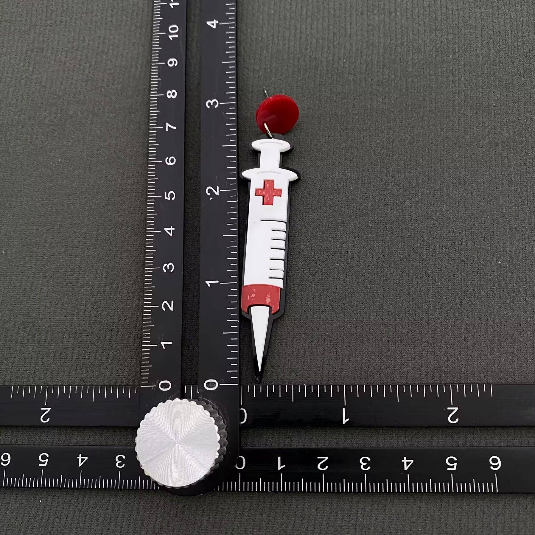 Halloween Acrylic Syringe Dangle Earrings