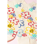 Ivory Floral Outline Print Low Rise Socks
