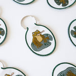 Frog Embroidered Keychain | toad, lily pad, nature, cute