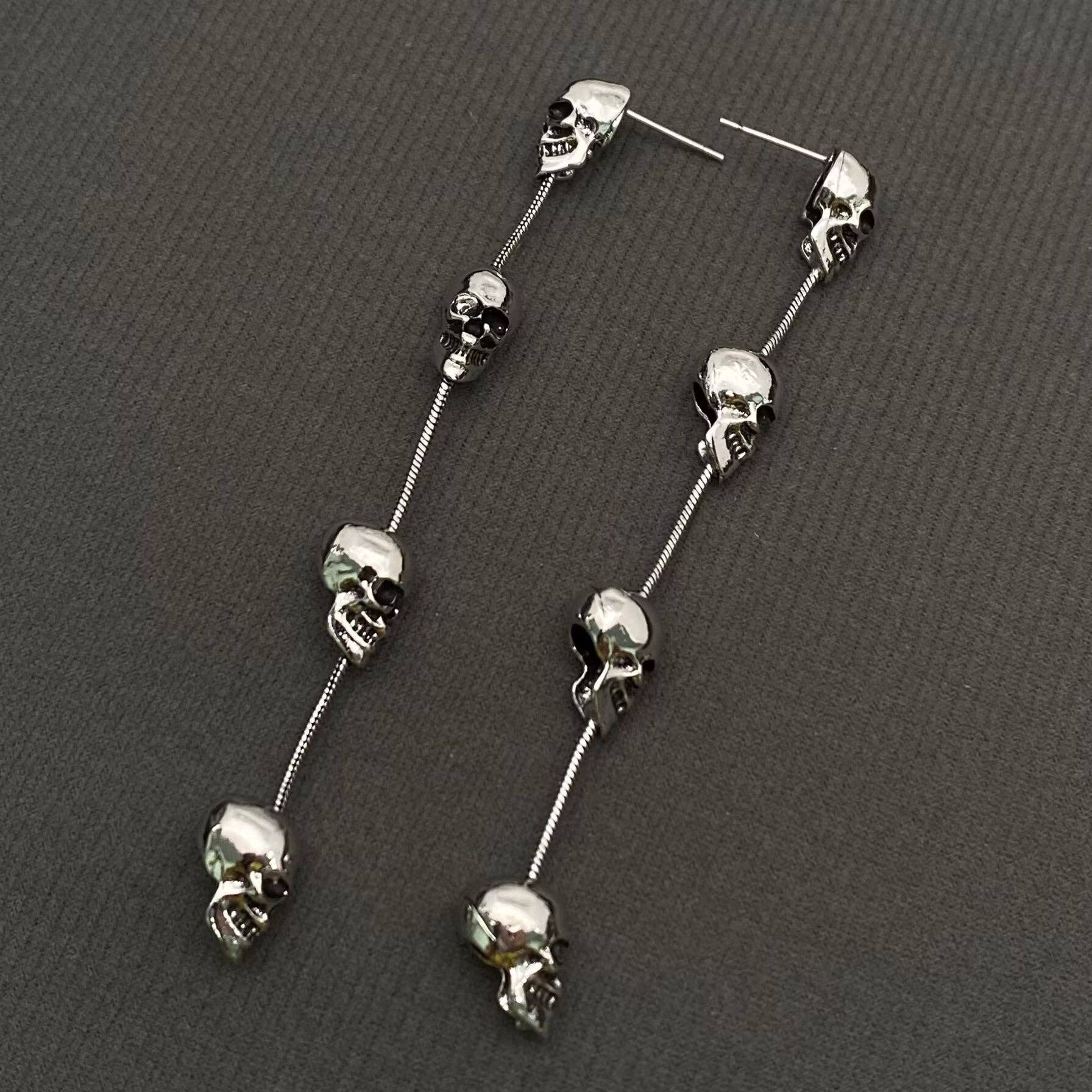 Halloween Skull Fringe Earrings - GT