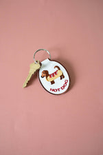 Hot Dog Embroidered Keychain