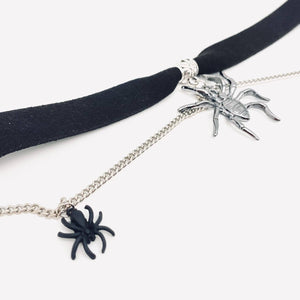 Halloween Gothic Spider Pendant Choker Necklace