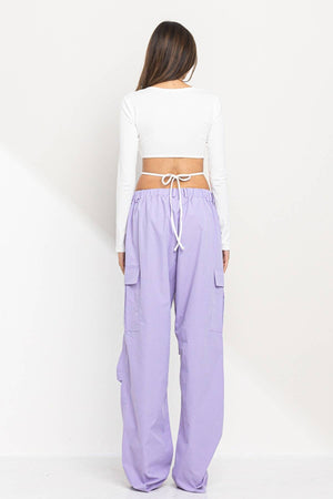 New wide legs parachute cargo pants