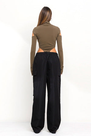 New wide legs parachute cargo pants