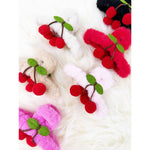 Cherry Detail Faux Fur Plush Jaw Clip