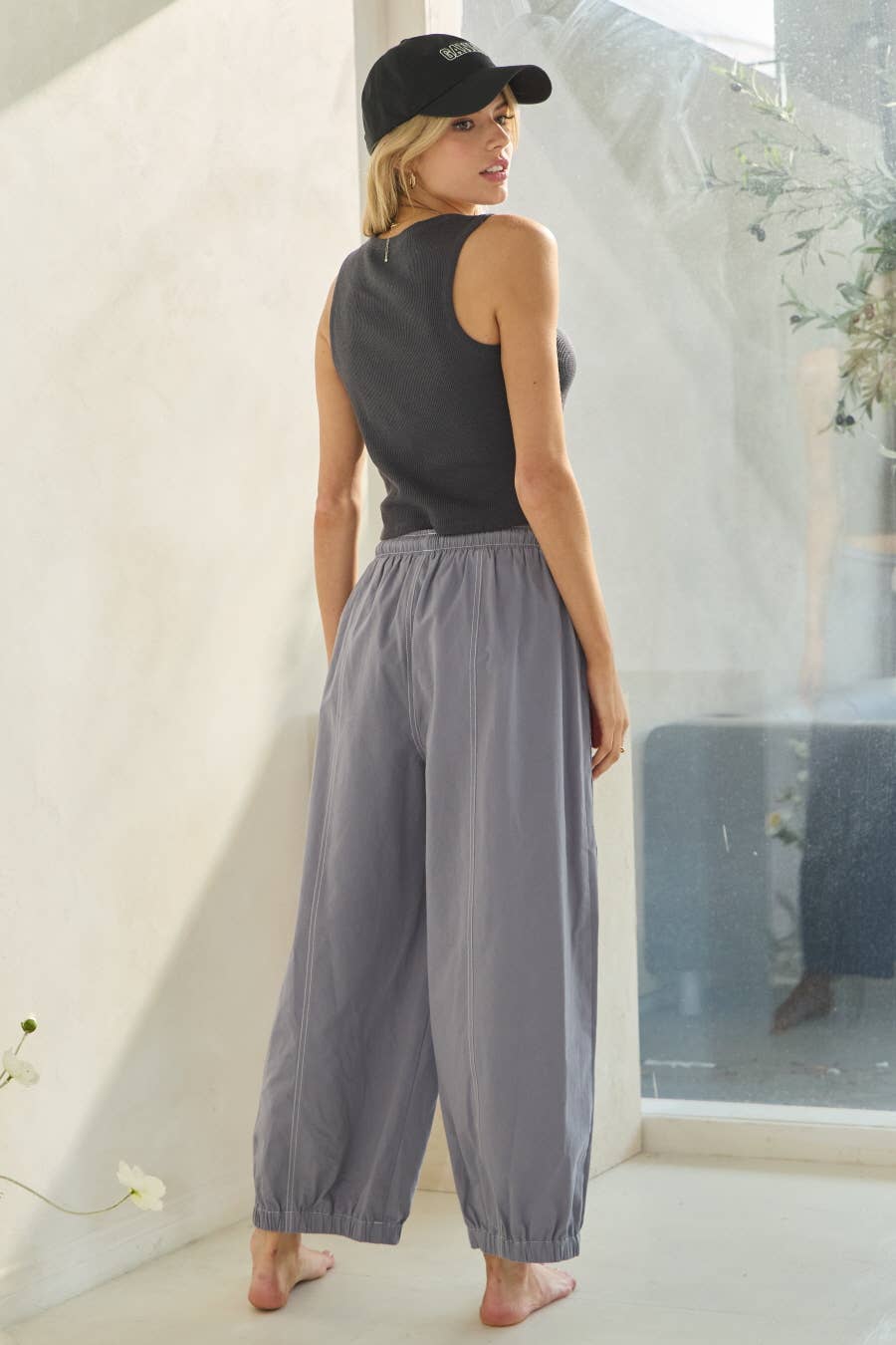 Plus Balloon Shaped Cotton Pants