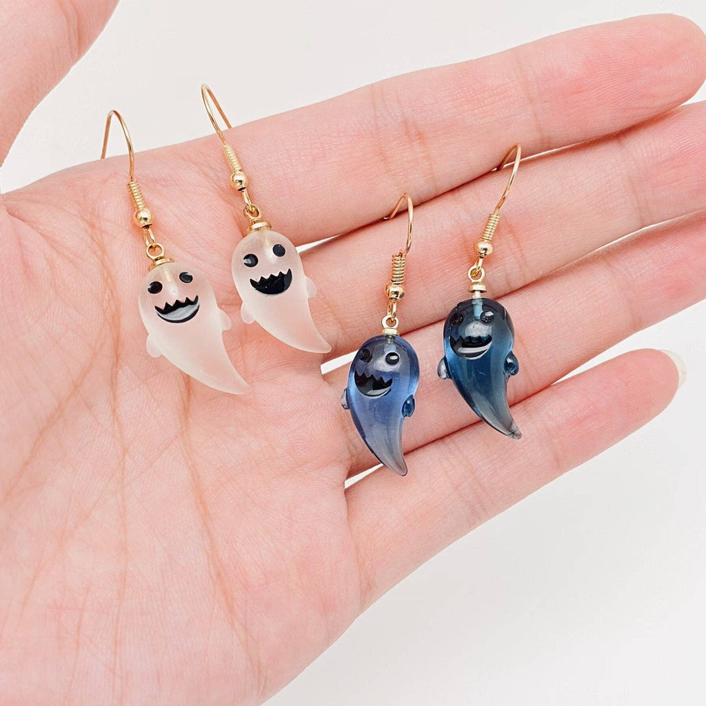 Halloween Resin Ghost Pendant Earrings