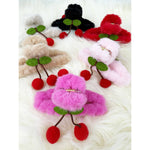 Cherry Detail Faux Fur Plush Jaw Clip