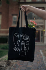 Face Line Art Tote