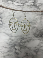 Face Silhouette Cut Out Earrings